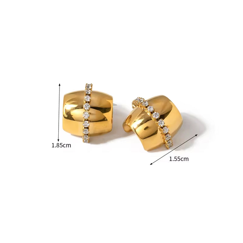 minimalist stainless steel clip-on ear clips, view 4 - MRSLM