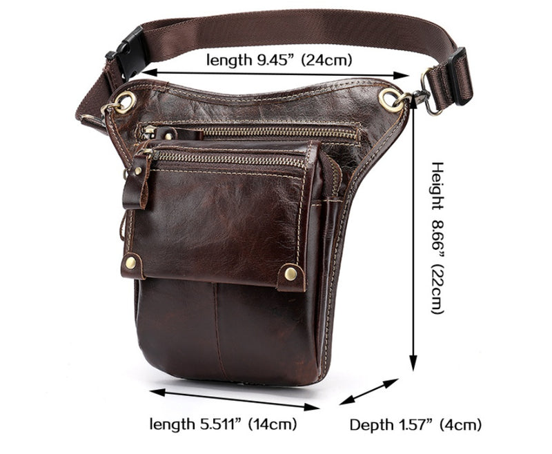 vintage leather crossbody bag, view 3 - MRSLM