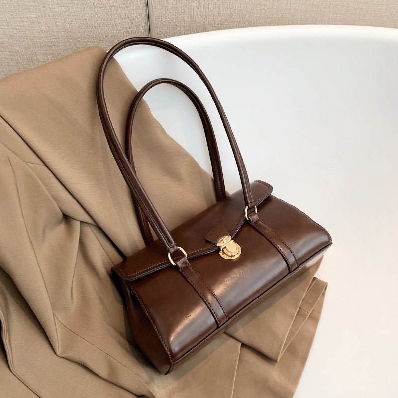 retro PU tote bag for women, view 8 - MRSLM