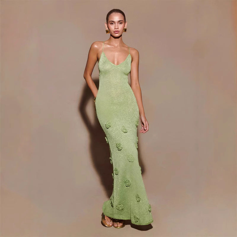 knitted flowers suspender dress, view 7 - MRSLM