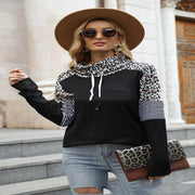 leopard contrast high neck sweatshirt - MRSLM