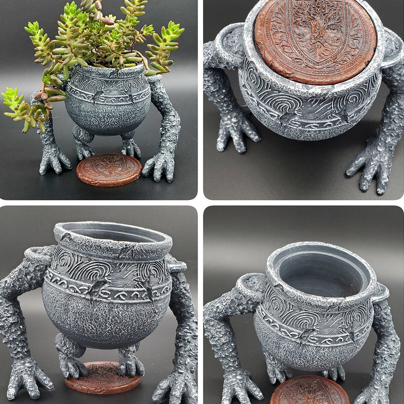 large resin jar planter, view 5 - MRSLM