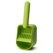 plastic cat litter scoop with self-cleaning base, view 2 - MRSLM