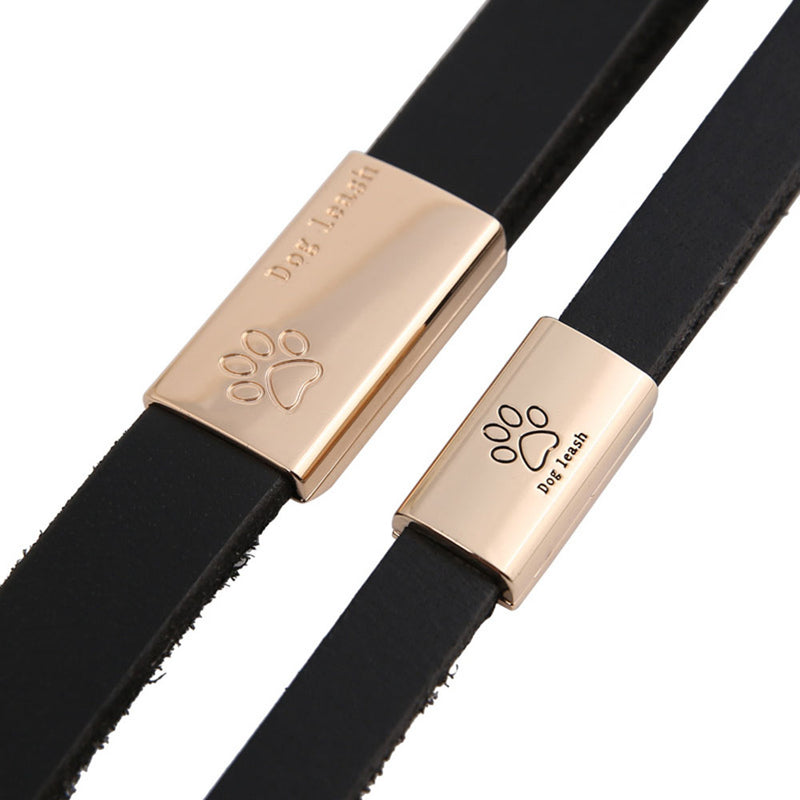 Heavy-duty leather dog leash, view 7 - MRSLM