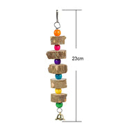 natural wood bird swing with bell, view 10 - MRSLM