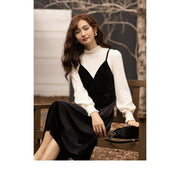 elegant lace patchwork dress, view 9 - MRSLM