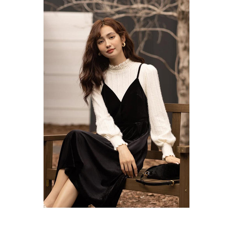 elegant lace patchwork dress, view 9 - MRSLM