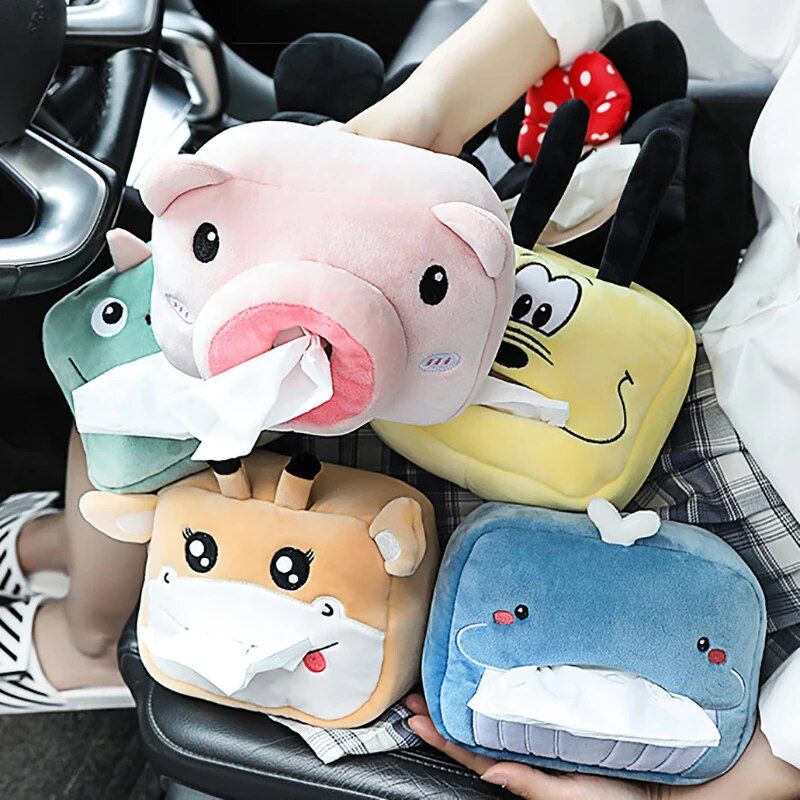 Plush animal car tissue holder, view 7 - MRSLM
