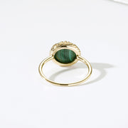 feather 925 silver ring with natural stone, view 4 - MRSLM