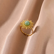 adjustable gold sun opal ring, view 4 - MRSLM