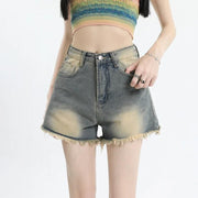 high-waist vintage denim shorts, view 4 - MRSLM
