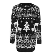 Women's Christmas elk and snowflake jacquard sweater, view 3 - MRSLM