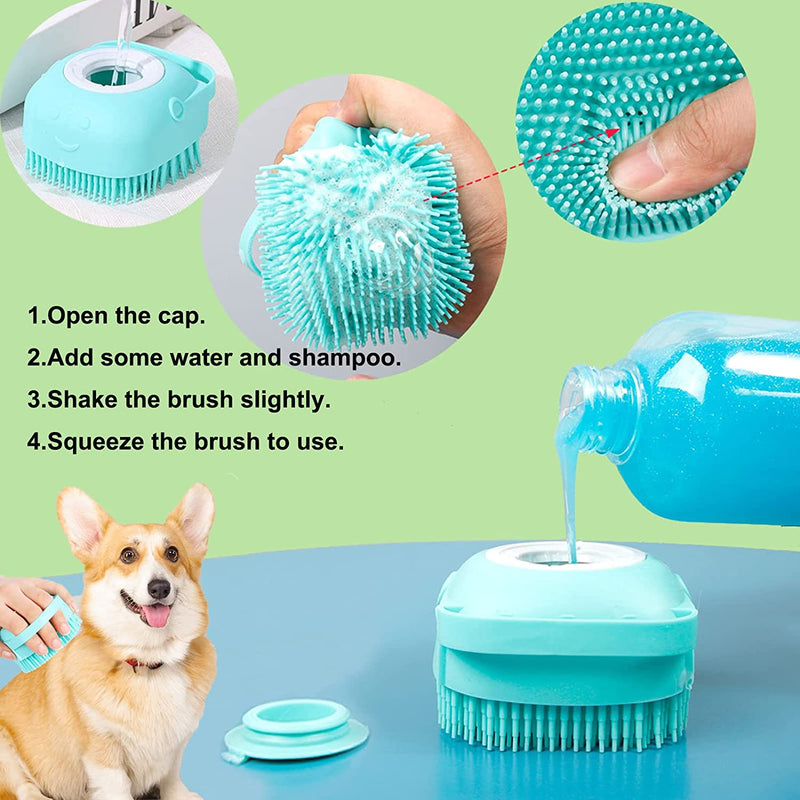 silicone dog bath brush, view 6 - MRSLM