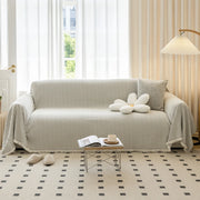 cream chenille sofa towel, view 2 - MRSLM