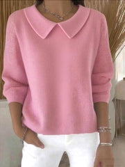 women's loose solid color long-sleeve top, view 9 - MRSLM