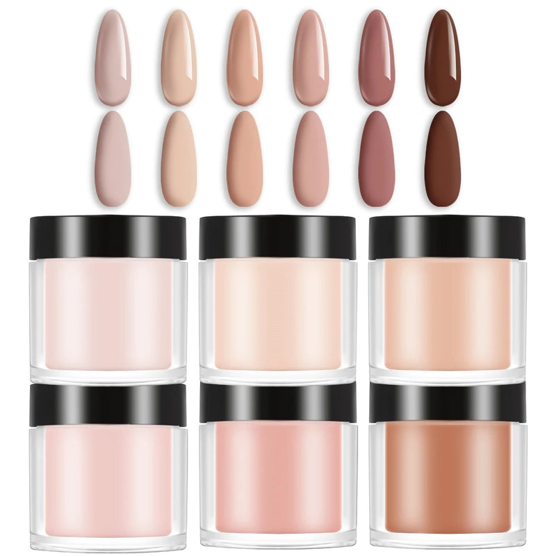 6 jars nude acrylic powder set, view 2 - MRSLM