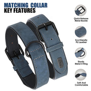 durable padded dog collar and leash set, view 9 - MRSLM