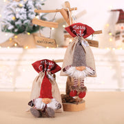 Christmas gnome burlap gift bag - MRSLM