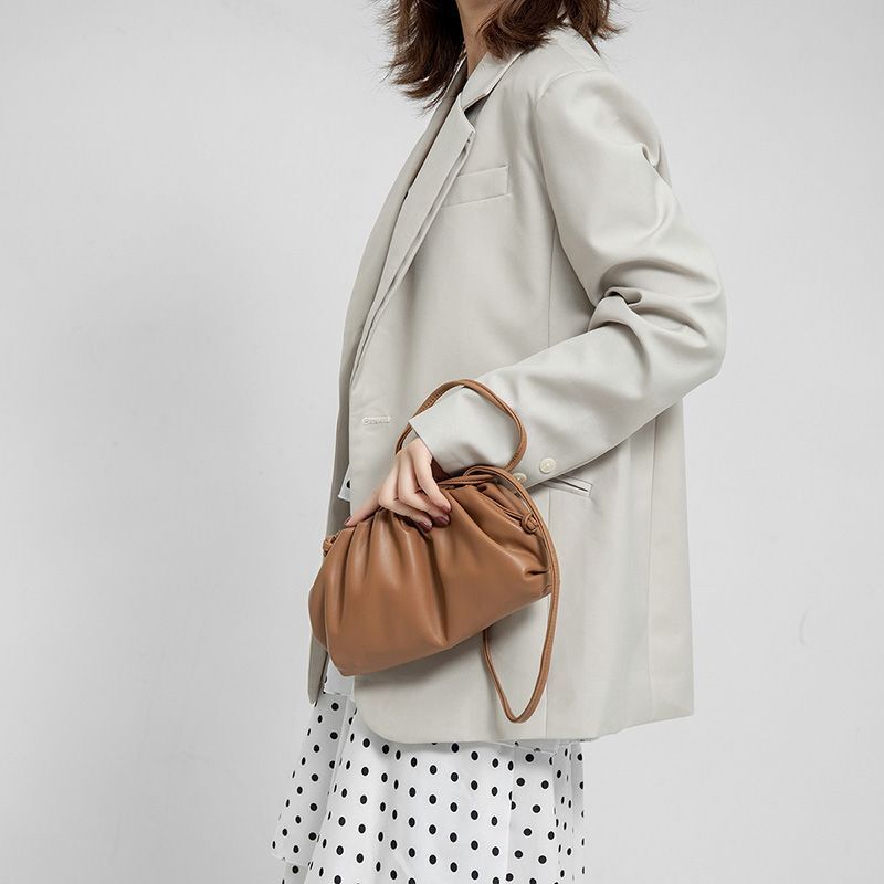 PU leather crossbody dumpling bag, view 9 - MRSLM