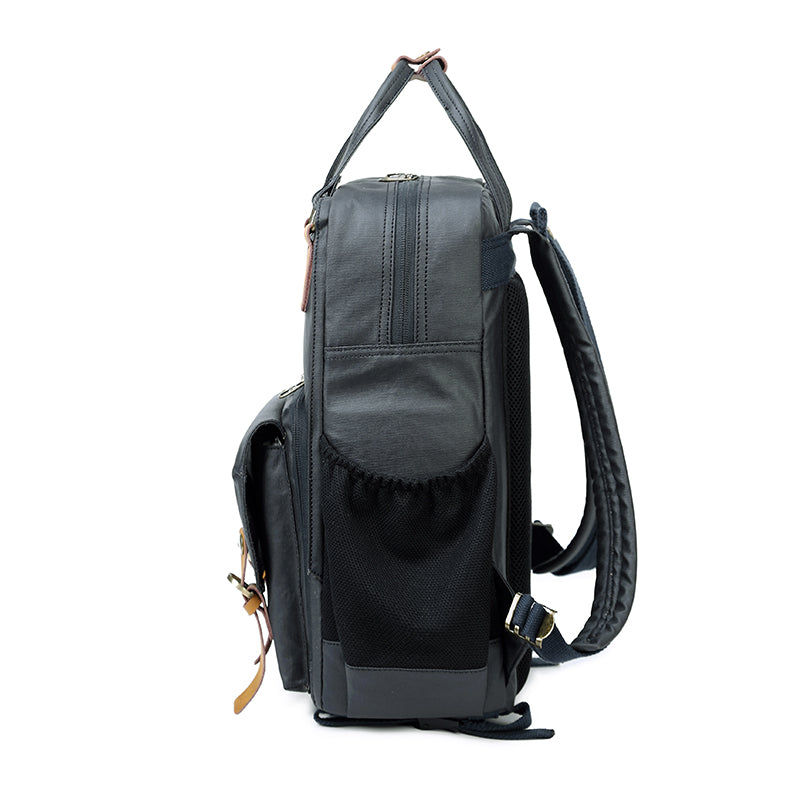 cotton canvas vintage backpack, view 3 - MRSLM