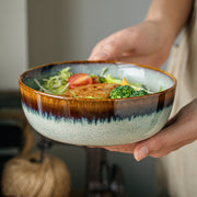 retro ceramic noodle bowl, view 3 - MRSLM