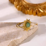 adjustable gold sun opal ring, view 7 - MRSLM