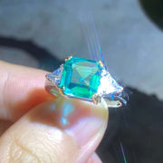 green simulated tourmaline ring, view 3 - MRSLM