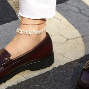 Gold paper clip chain anklet, view 8 - MRSLM