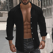 Men's loose cotton blend shirt, view 9 - MRSLM