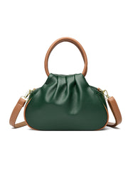 large pleated leather crossbody bag, view 11 - MRSLM