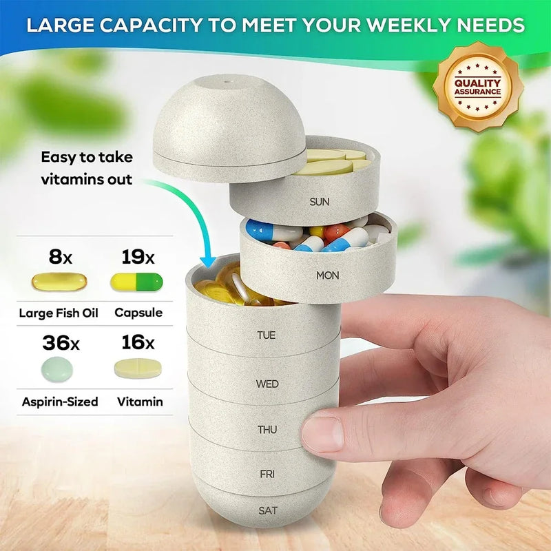 portable weekly pill organizer, view 3 - MRSLM