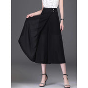 women's chiffon wide-leg capri pants, view 4 - MRSLM