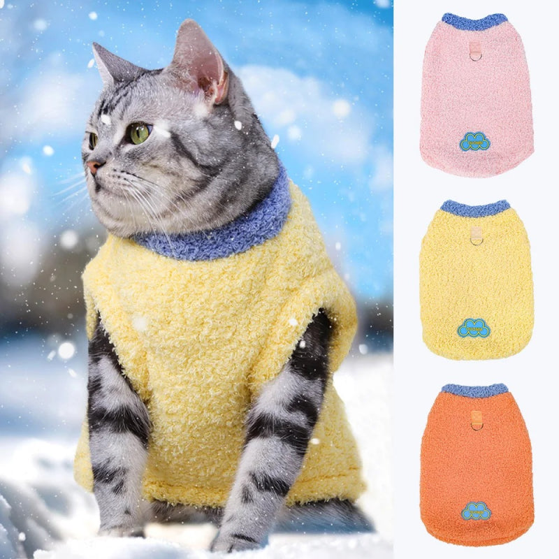 fleece cat and puppy sweater coat, view 8 - MRSLM