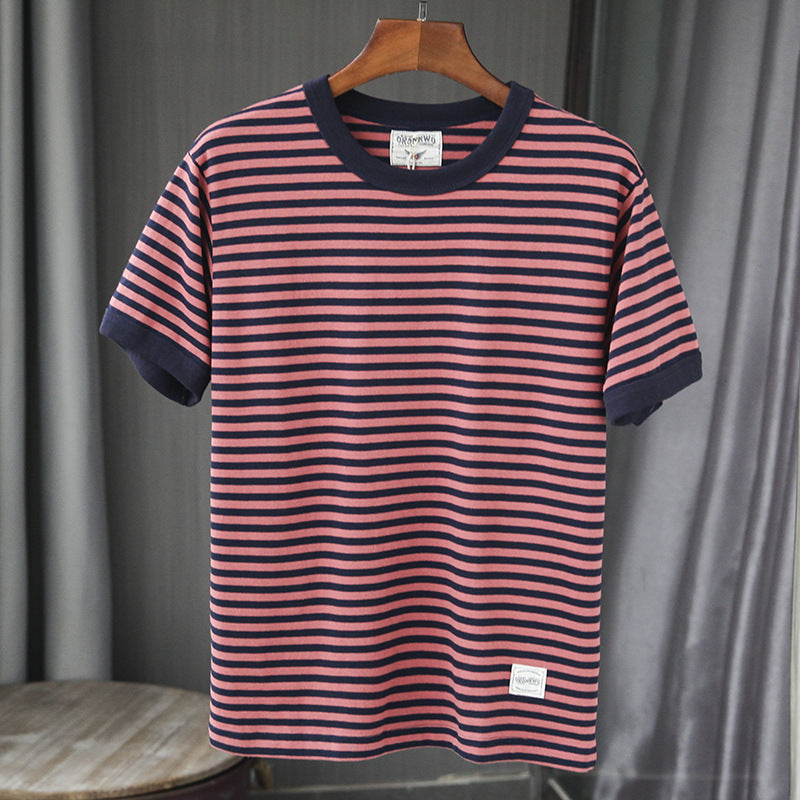 Retro striped cotton T-shirt, view 5 - MRSLM