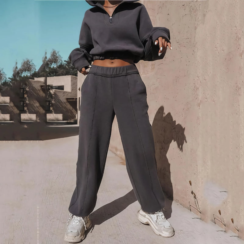 sweatshirt and elastic waist pant set, view 8 - MRSLM