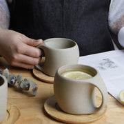 stoneware ceramic coffee mug with tray - MRSLM