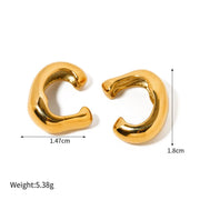 18k gold plated irregular ear clip, view 2 - MRSLM