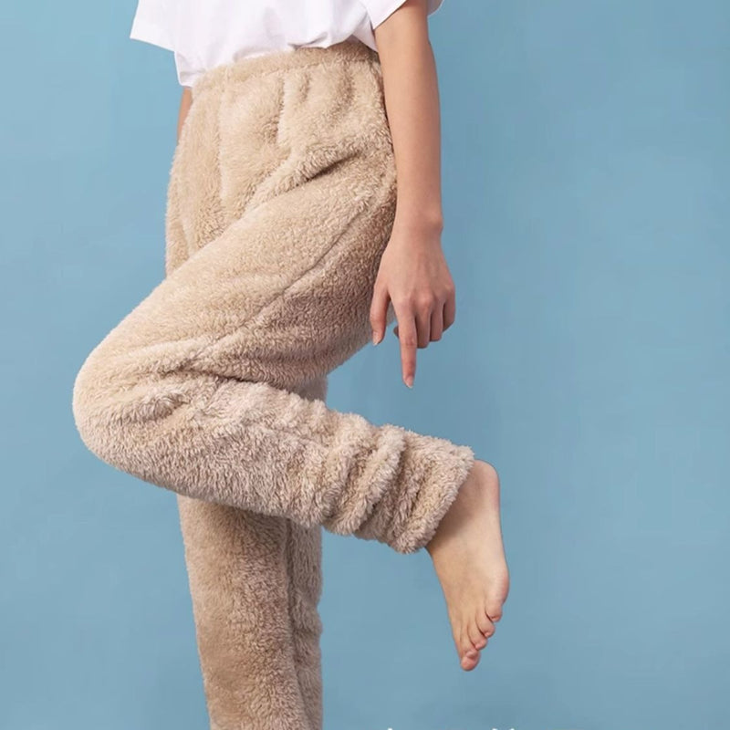 Women's fleece-lined footed lounge leggings, view 7 - MRSLM