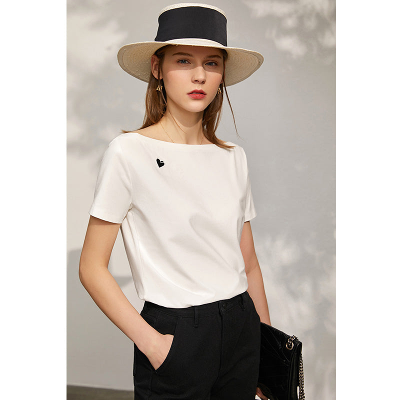 slash neck embroidery top, view 2 - MRSLM