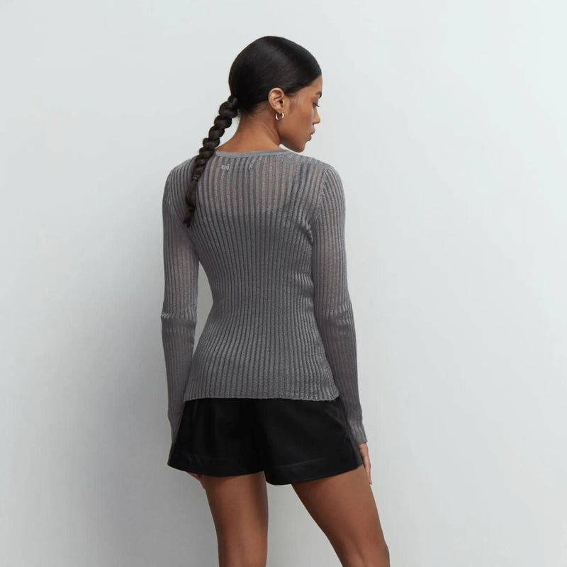 striped see-through knit top, view 26 - MRSLM
