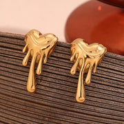 heart-shaped gold stud earrings - MRSLM