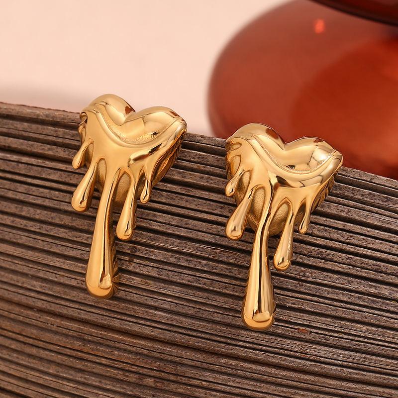 heart-shaped gold stud earrings - MRSLM