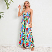 backless floral suspender dress, view 8 - MRSLM