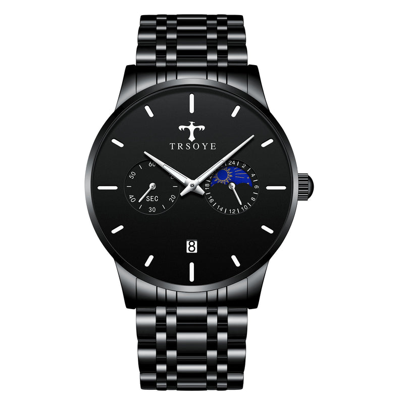men's steel band quartz watch, view 3 - MRSLM