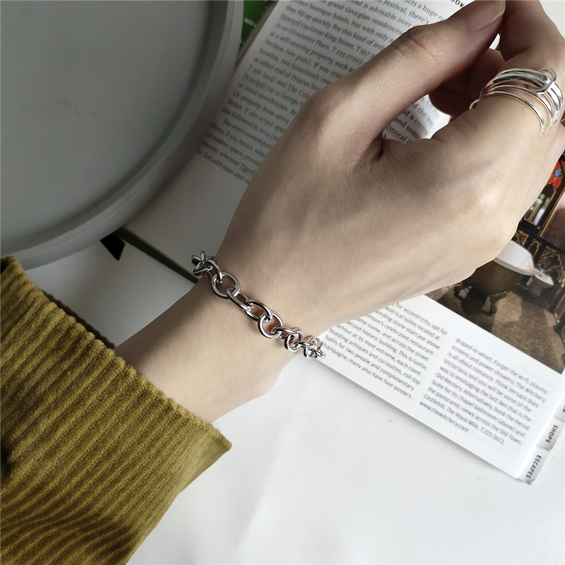 sterling silver buckle chain bracelet, view 4 - MRSLM
