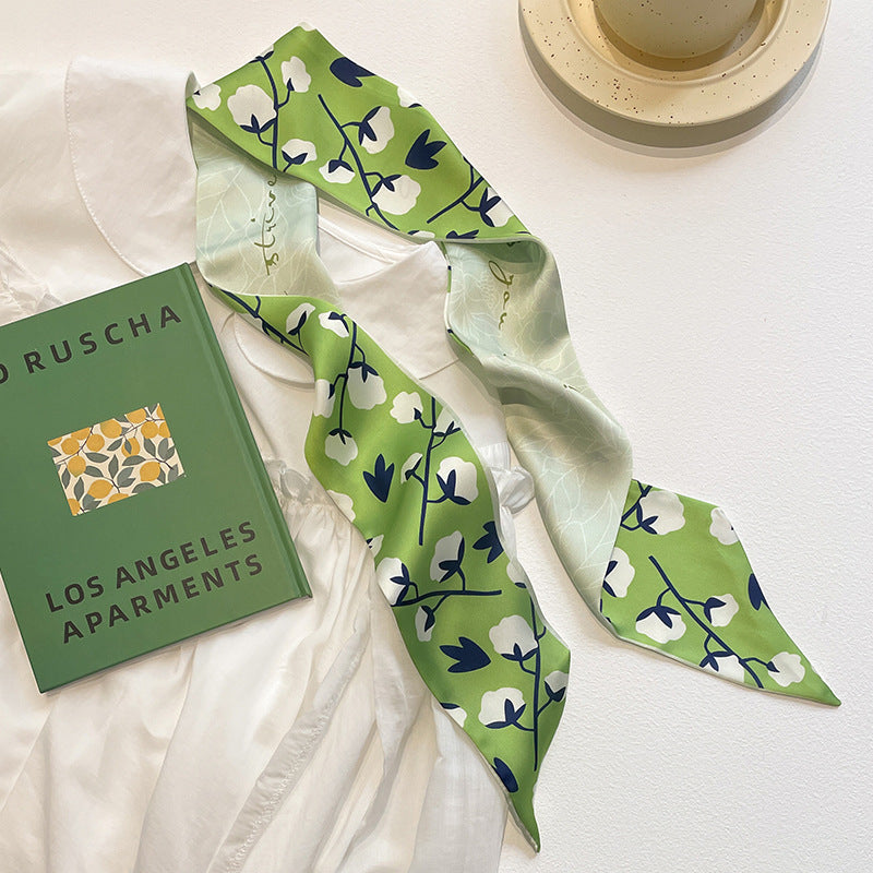 floral skinny scarf, view 4 - MRSLM