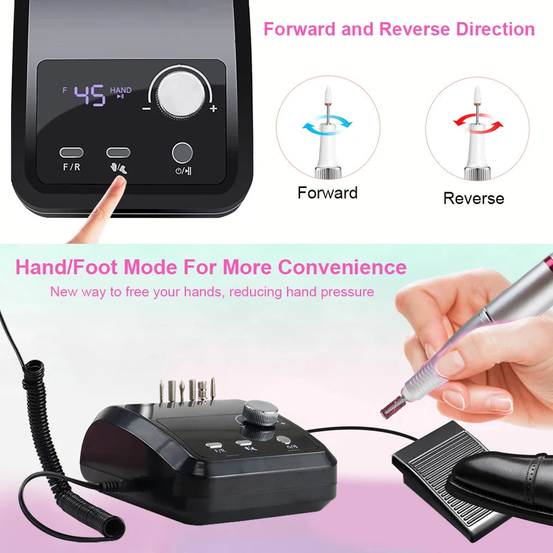 professional 45000rpm electric nail drill machine, view 7 - MRSLM