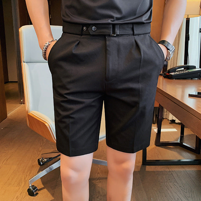 men's slim fit suit shorts, view 6 - MRSLM