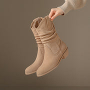 women's suede pointy toe ankle boots, view 8 - MRSLM