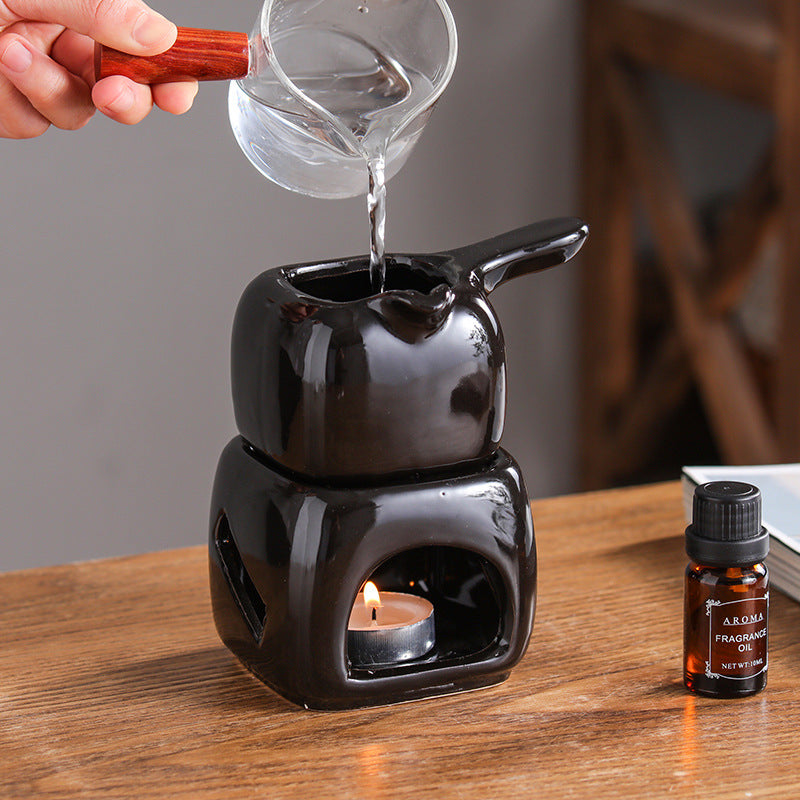 Ceramic candle holder and tea warmer, view 6 - MRSLM